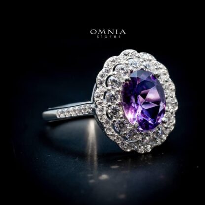 Omnia Fadia Ring in 92.5 Silver In High Quality Amethyst stone - Image 2