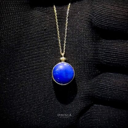 Omnia Necklace Blue Chrysocolla Stone Round Necklace - Image 2
