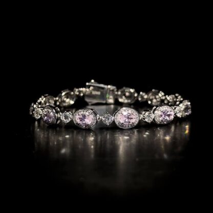 Omnia Asiya Pink Bracelet 92.5 Silver In High Quality Simulated diamonds - Image 3