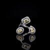 Omnia Bona Yellow Ring 92.5 Pure Silver Jewelry in High Quality Simulated Diamonds