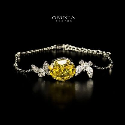 Omnia Maysun Bracelet In 92.5 Silver High Quality Simulated Diamonds