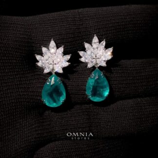 Omnia Cidra turquoise Earrings In 92.5 Pure Silver Jewelry In High Quality Simulated diamonds