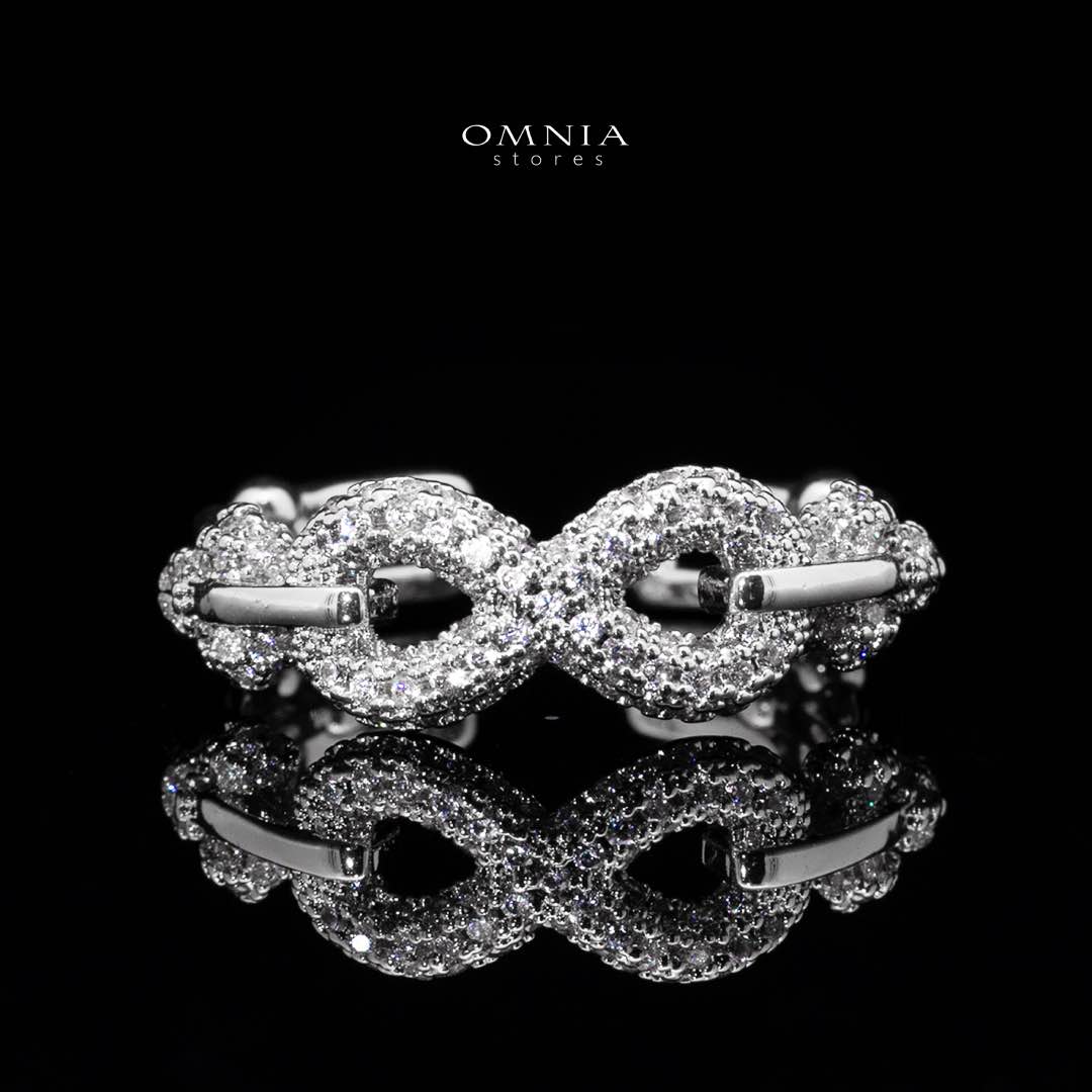 Omnia Infinity Chains Bridal Full Set with High-Quality Simulated Diamonds Rhodium Plated - Image 4