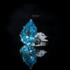 Omnia Carima Sky Blue Ring 2.00 Carat in 92.5 Silver High Quality Simulated Diamonds - Image 2