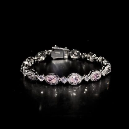Omnia Asiya Pink Bracelet 92.5 Silver In High Quality Simulated diamonds - Image 4