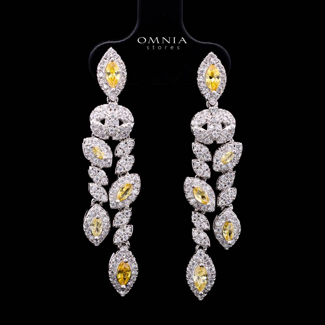 Omnia Nada Yellow Bridal Full Set in High Quality Zircon Stone Rhodium Plated - Image 6