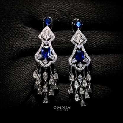 Omnia Dhabia Earrings in 92.5 Silver In High Quality Simulated diamonds