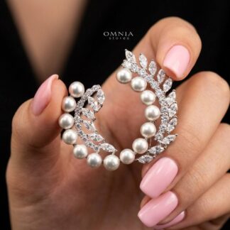 Omnia Ariella brooch in 92.5 Silver High Quality Simulated diamonds