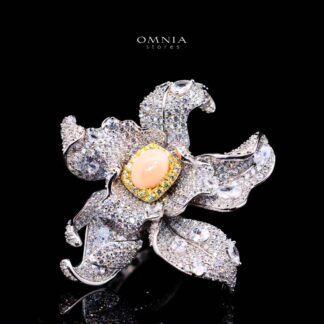 Omnia Aida Ring 92.5 Silver High Quality Simulated diamonds