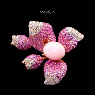 Omnia Amara Brooch in 92.5 Silver with High Quality Simulated Diamonds