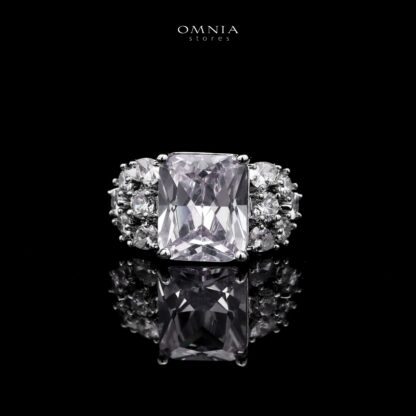 Omnia Charlene White Bridal Full Set with Radiant and Pear-Cut High-Quality Iced Cut Stones Rhodium Plated - Image 3