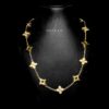 Omnia Golden Clove Long Chain Necklace in 100cm with High-Quality Simulated Diamonds Gold Plated