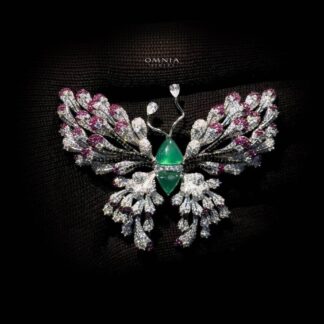 Omnia Omara Butterfly Brooch in 92.5 Pure Silver Tarnish Resistant Plating