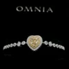 Omnia Almas Yellow Heart Radiance Tennis Bracelet in 92.5 Silver with High Quality Simulated Diamonds