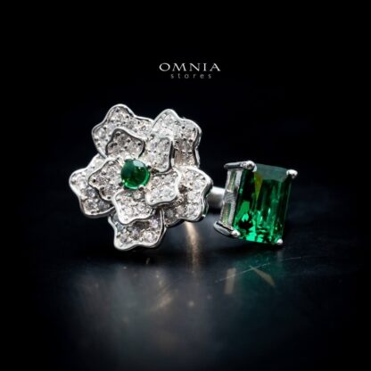 Omnia Paola Ring 92.5 Silver High Quality Simulated diamonds