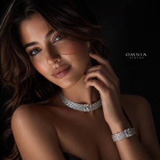 Omnia Zeina Silver Set in 925 Silver with High-Quality Simulated Diamonds
