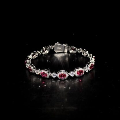 Omnia Asiya Maroon Bracelet 92.5 Silver In High Quality Simulated diamonds - Image 2