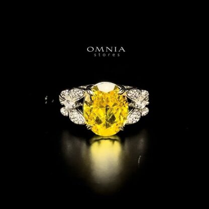 Omnia Maysun Ring In 92.5 Silver High Quality Simulated Diamonds