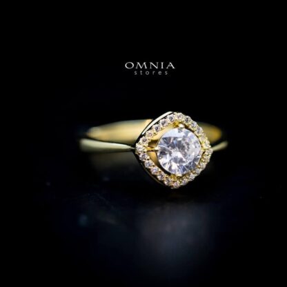 Omnia Laila Cushion Ring with High Quality Iced Cut Stone in 92.5 Silver - Image 4
