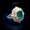 Omnia Maliya Green Ring in 92.5 Silver High Quality Simulated Diamonds - Image 4