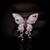 Omnia Freya Butterfly brooch in 92.5 Silver In High Quality Simulated diamonds