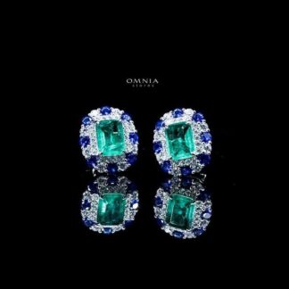 Omnia Shaya Earrings In 92.5 Silver High Quality Simulated Diamonds