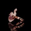 Omnia Pink Orchid Ring in 92.5 Silver with High Quality Simulated Diamonds and Pink Stone Center - Image 4