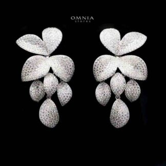 Omnia Dayana Earrings in 92.5 Silver In High Quality Simulated diamonds