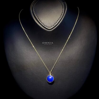 Omnia Necklace Blue Chrysocolla Stone Round Necklace