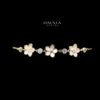 Omnia Nada Floral Bracelet with High Quality Iced Cut Stone in 92.5 Silver