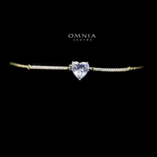 Omnia Jana Heart Bracelet with High Quality Zircon Stone in 92.5 Silver