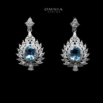 Omnia Shaza Earrings In 92.5 Silver High Quality Topaz Stone