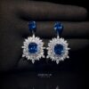 Omnia Thalia Blue Earring in 92.5 Silver High Quality Simulated diamonds