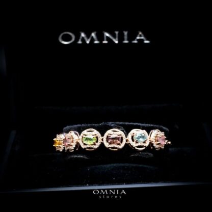 Omnia Melisa Bracelet In 92.5 Silver High Quality Natural tourmaline