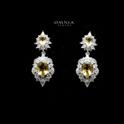 Omnia Reem Earrings In 92.5 Silver High Quality Natural tourmaline