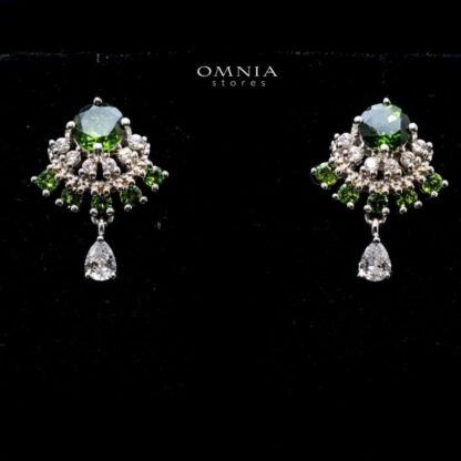 Omnia Azzah Earrings in 92.5 Silver High Quality Pyroxene Stone
