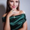 Omnia Maliya Green Ring in 92.5 Silver High Quality Simulated Diamonds - Image 5