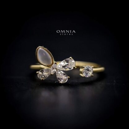 Omnia Ivy Butterfly Ring in 92.5 Silver with High Quality Iced Cut Stones
