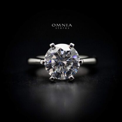 Omnia Lama Ring 92.5 Silver in High Quality Simulated Diamonds