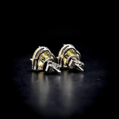Omnia Latifa Yellow Stud Earrings in 92.5 Silver High Quality Simulated Diamonds - Image 4