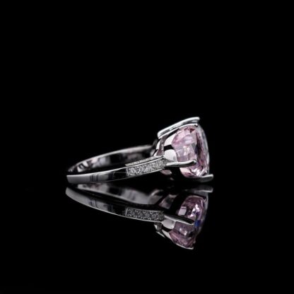 Omnia Dual Heart Ring in 92.5 Silver with High-Quality White and Pink Simulated Diamonds - Image 3