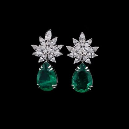 Omnia Cidra Green Earrings in 92.5 Silver High Quality Simulated Diamonds - Image 5