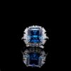 Omnia Jovie Royal Blue Princess Cut Statement Ring in 92.5 Silver with High-Quality Simulated Diamonds