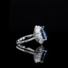 Omnia Jovie Royal Blue Princess Cut Statement Ring in 92.5 Silver with High-Quality Simulated Diamonds - Image 4