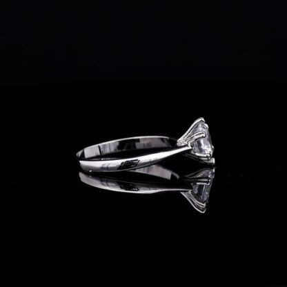 Omnia Mich Pure White Solitaire Ring in 92.5 Silver with High-Quality Simulated Diamonds - Image 4
