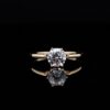 Omnia Lina Golden Solitaire Ring in 92.5 Silver with High-Quality Simulated Diamonds and Sleek Minimalist Design - Image 2