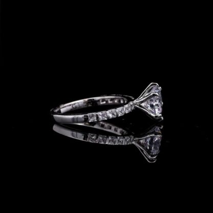 Omnia Sara Princess Cut Solitaire Ring in 92.5 Silver with High-Quality Simulated Diamonds - Image 5