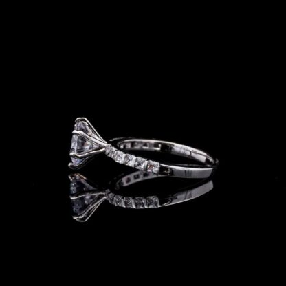 Omnia Sara Princess Cut Solitaire Ring in 92.5 Silver with High-Quality Simulated Diamonds - Image 4