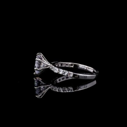 Omnia Sara Princess Cut Solitaire Ring in 92.5 Silver with High-Quality Simulated Diamonds - Image 3