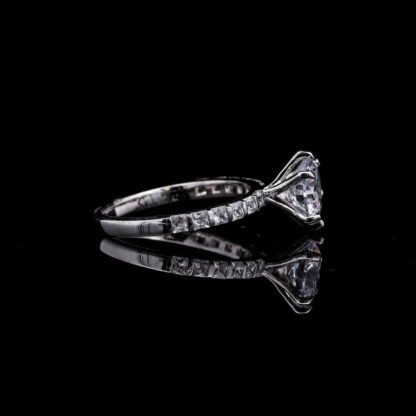 Omnia Sara Princess Cut Solitaire Ring in 92.5 Silver with High-Quality Simulated Diamonds - Image 2